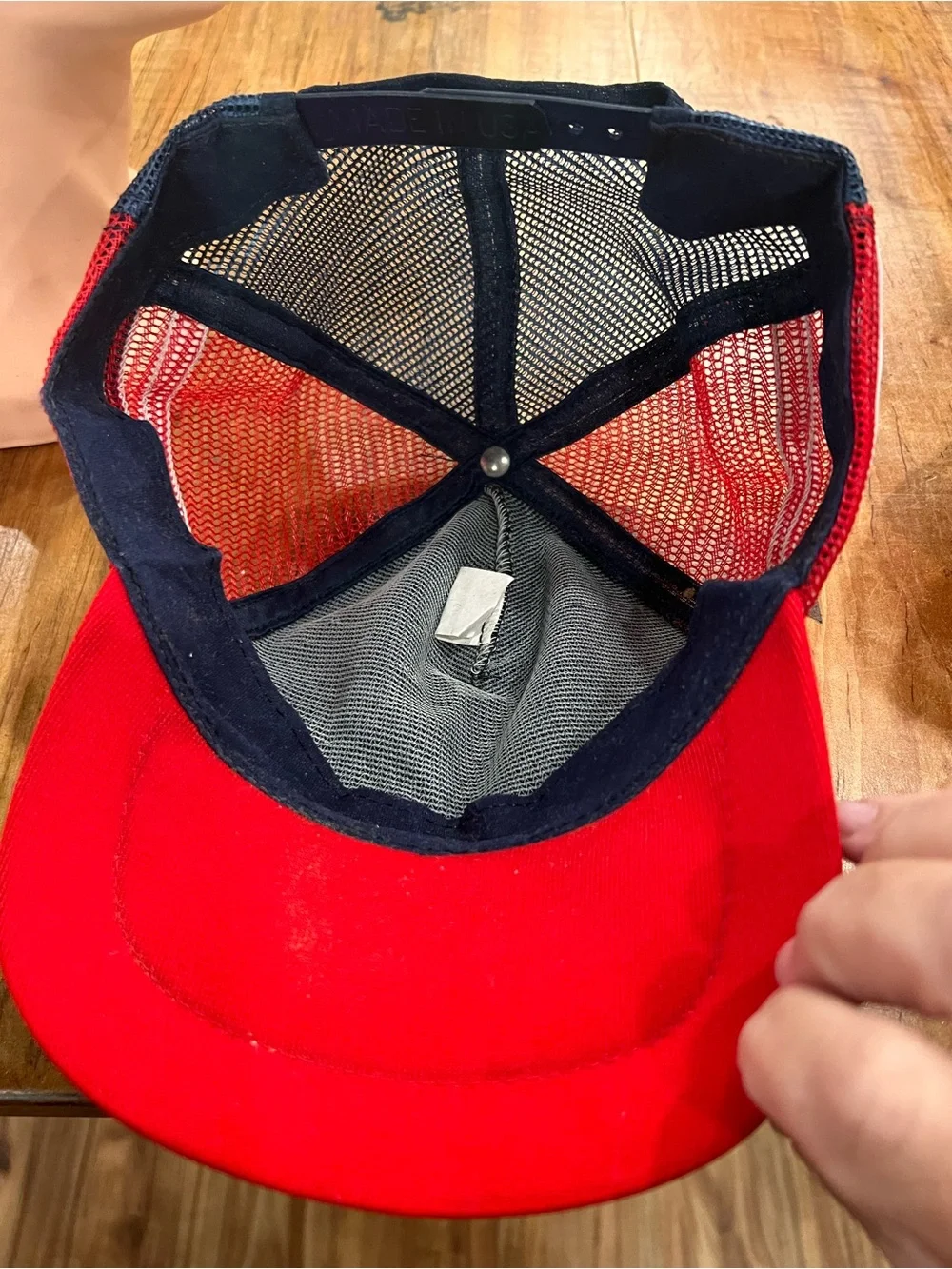 Navy and Red Embroidered Baseball Cap